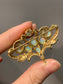 vintage 14K Gold Opal Cabochon et Broche Diamant