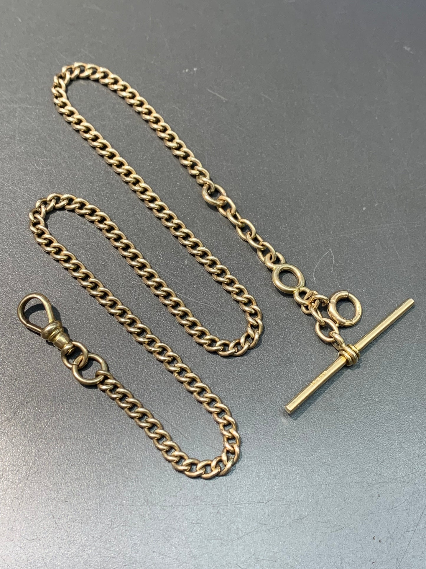 Vintage 14K Gold Albert Curb Link Chain