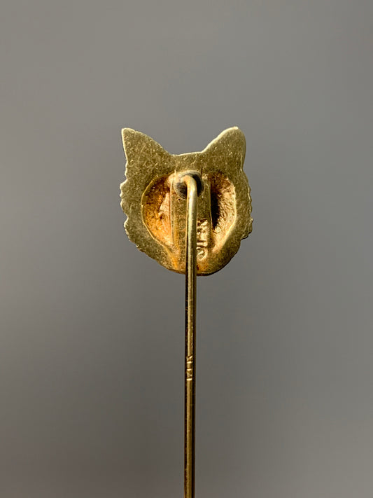 Antique 14K Gold Ruby Wolf Stick Pin