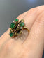 Vintage 18K Gold Cabochon Jade and Diamonds Spiral Statement Ring