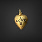 Charme coeur en émail vintage en or 14 carats « I LOVE YOU »