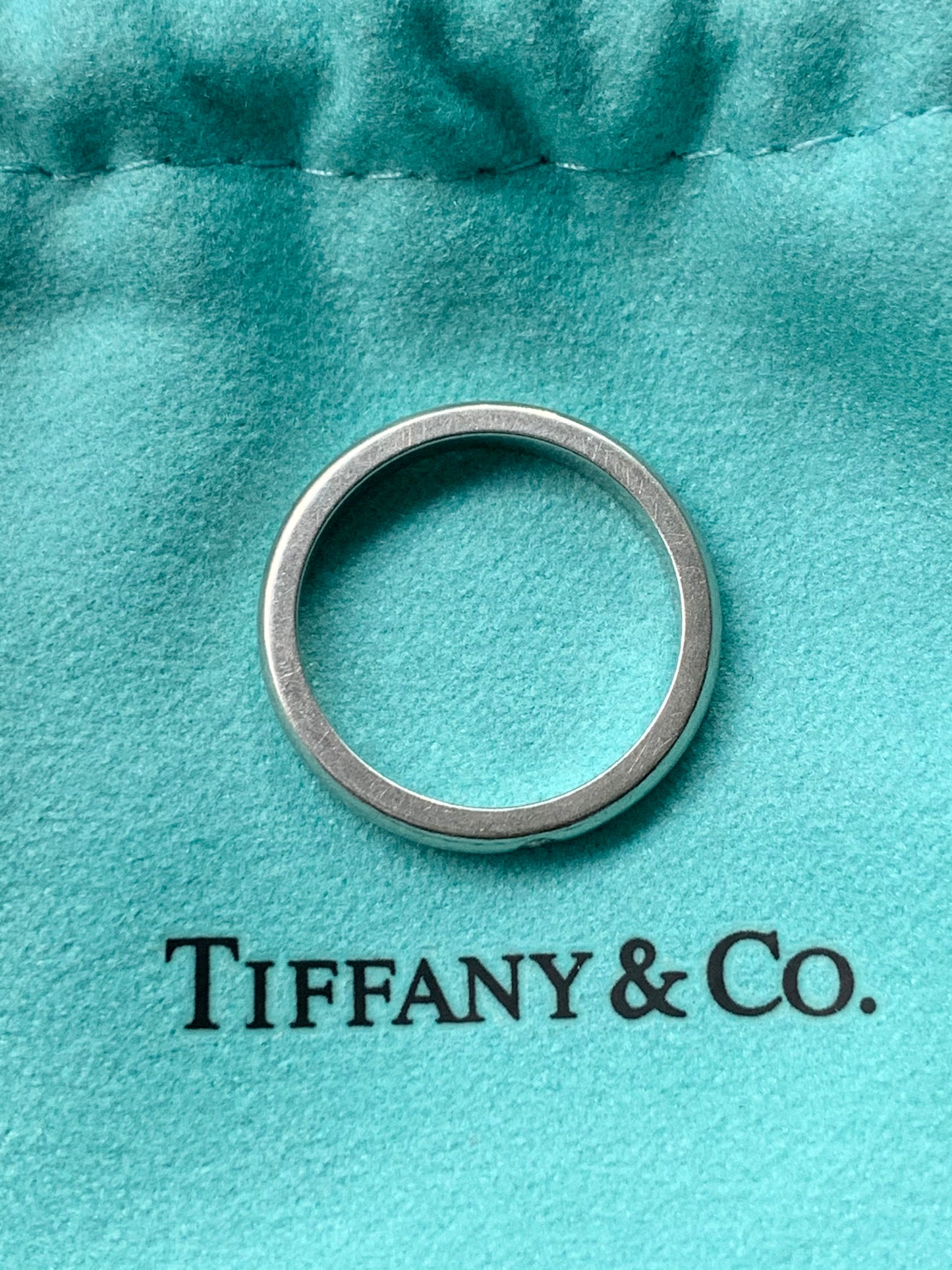 Tiffany & Co. Platinum Elsa Peretti Solitaire Diamond Band Ring Size 6