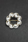 Vintage Platinum and 18K Gold Diamond and Pearl Circle Twisted Brooch