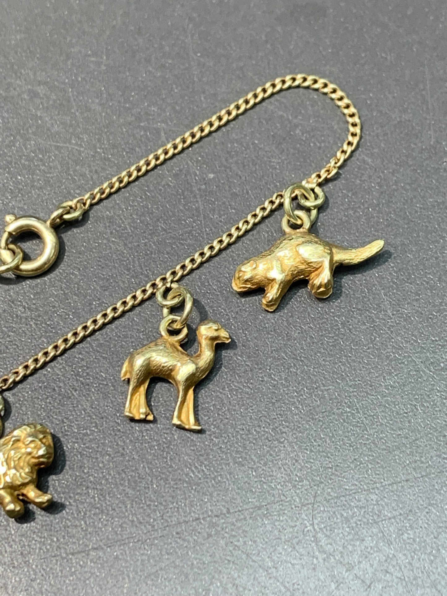 Vintage 14K Gold Animal Charm Bracelet