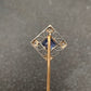 Art Deco Platinum Sapphire Diamond Square Stick Pin