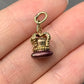 Vintage 14K Yellow Enamel Crown Charm