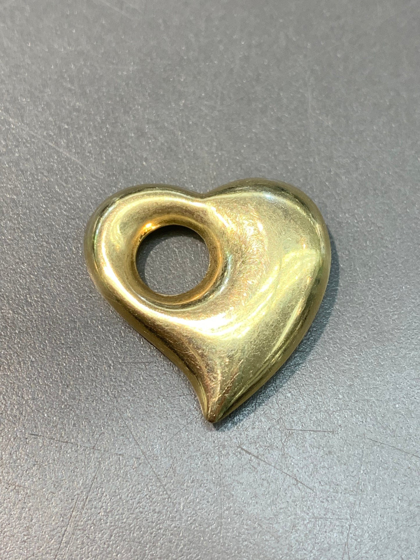 Vintage 14K Gold Puffy Heart Charm Pendant