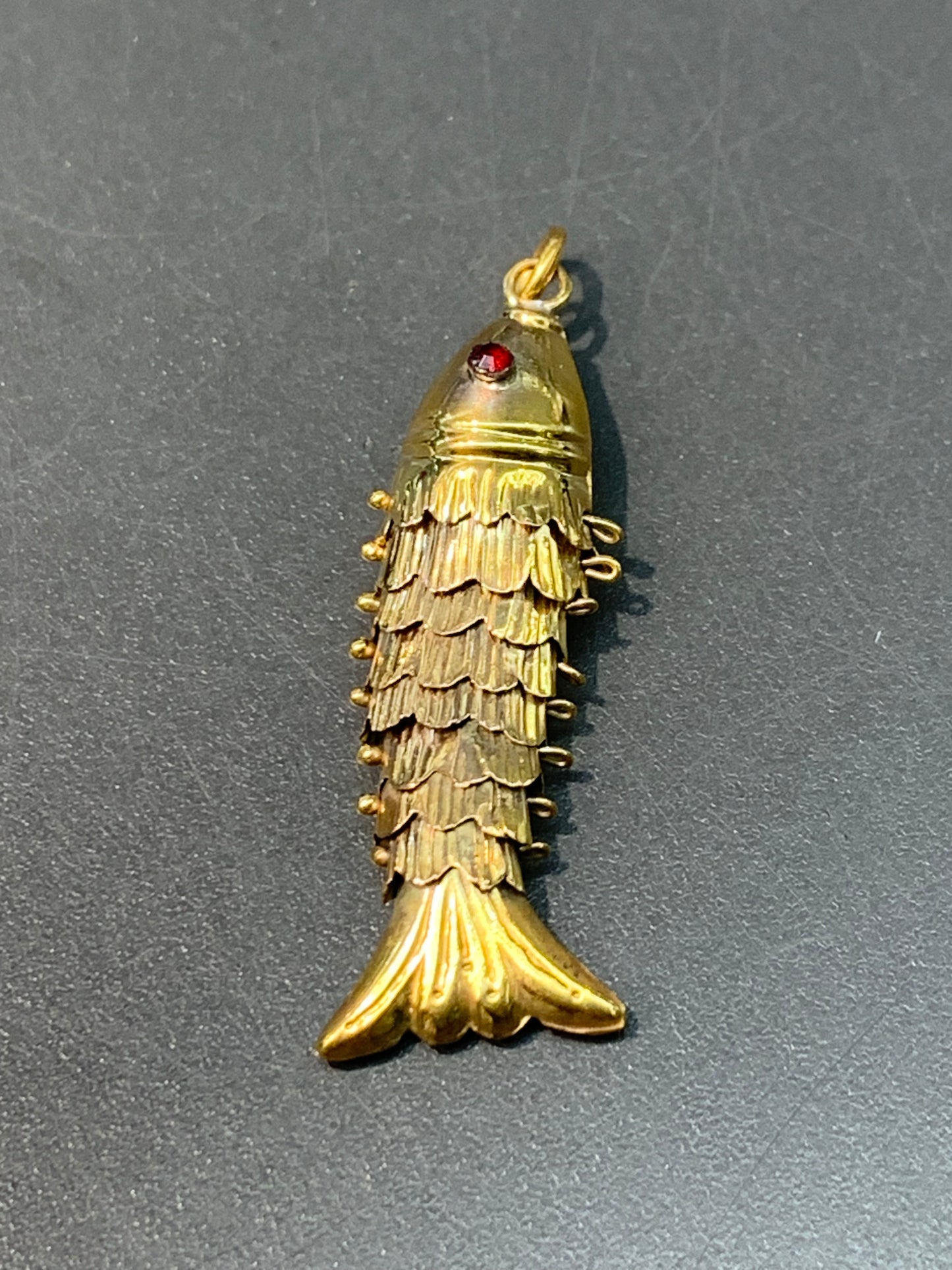 Vintage Large 14K Gold Articulating Fish Charm