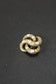 Art Nouveau 14K Gold Enamel Flower and Leafy Love Knot Brooch