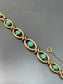 Victorian 15K Gold Natural Turquoise Curb Link Bracelet