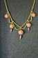 Victorian 15CT Gold Natural Coral and Diamond Snake Chain Festoon Necklace