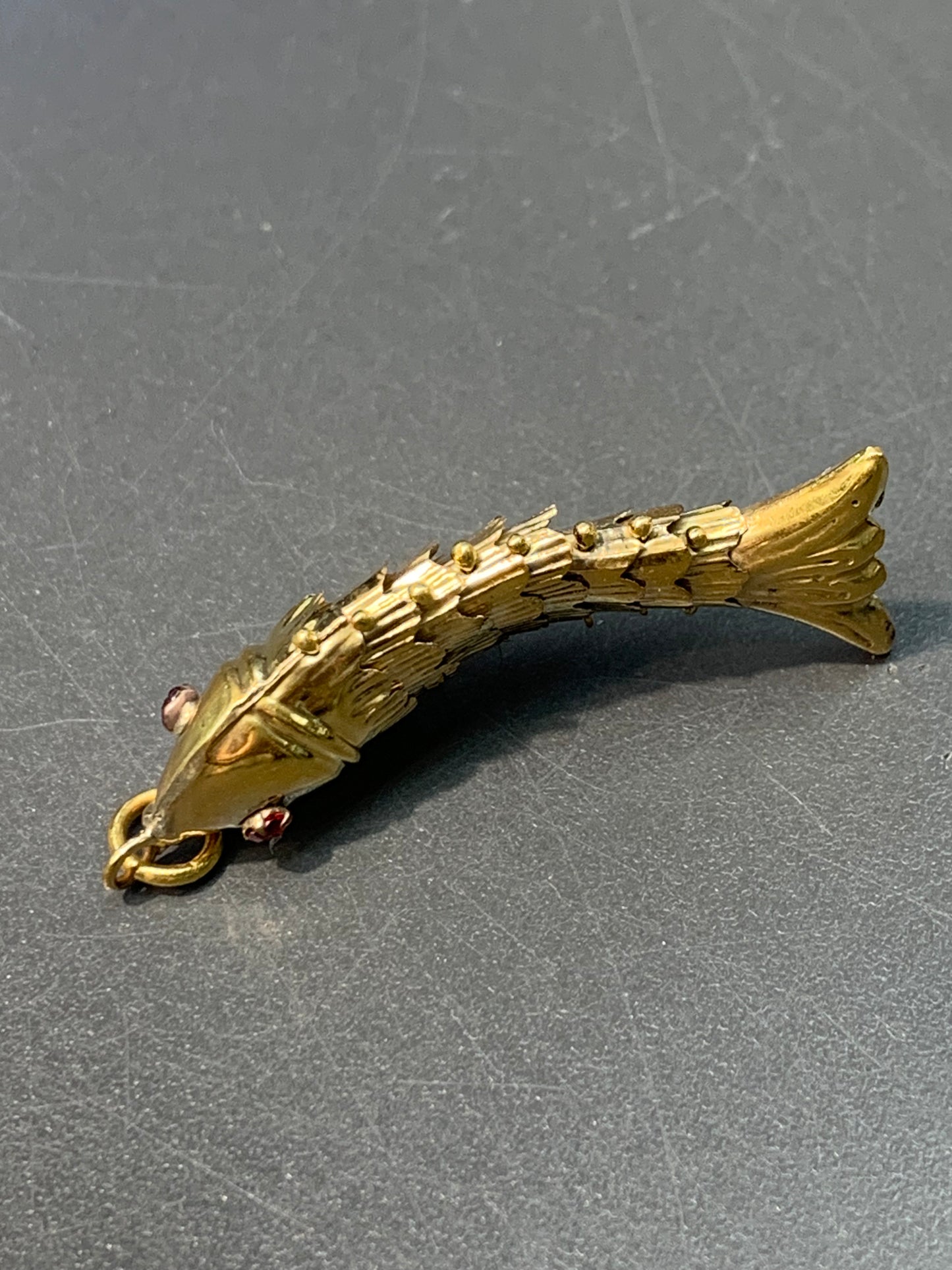 Vintage Large 14K Gold Articulating Fish Charm