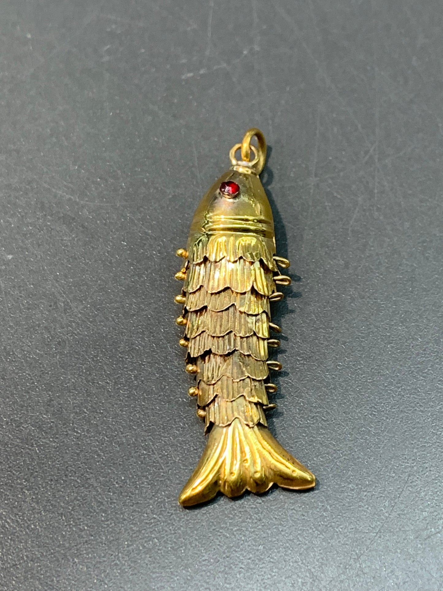 Vintage Large 14K Gold Articulating Fish Charm