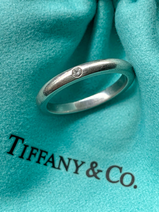Tiffany &amp; Co. 铂金 Elsa Peretti 0.02 CTW 单石钻石戒指