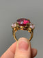 Bague à trois pierres en tourmaline rose et kunzite en or 14 carats