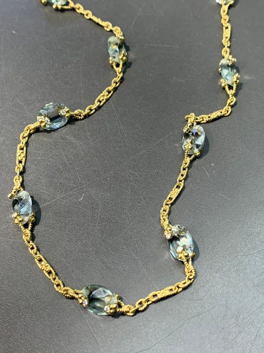 Judith Ripka 18K 黄金 0.40 CTW 双面钻石 Priolite Sautoir 项链