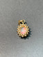 14K Gold Opal and Diamond Halo Pendant