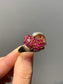 Retro 14K Ruby and Diamond Two Tone Knot Ring