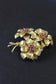 Vintage 18K Or Tiffany &amp; Co. Ruby Cluster Trois Bouquet De Fleurs Broche