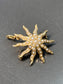 Victorian 14K Gold Seed Pearl Star Burst Pendant Brooch