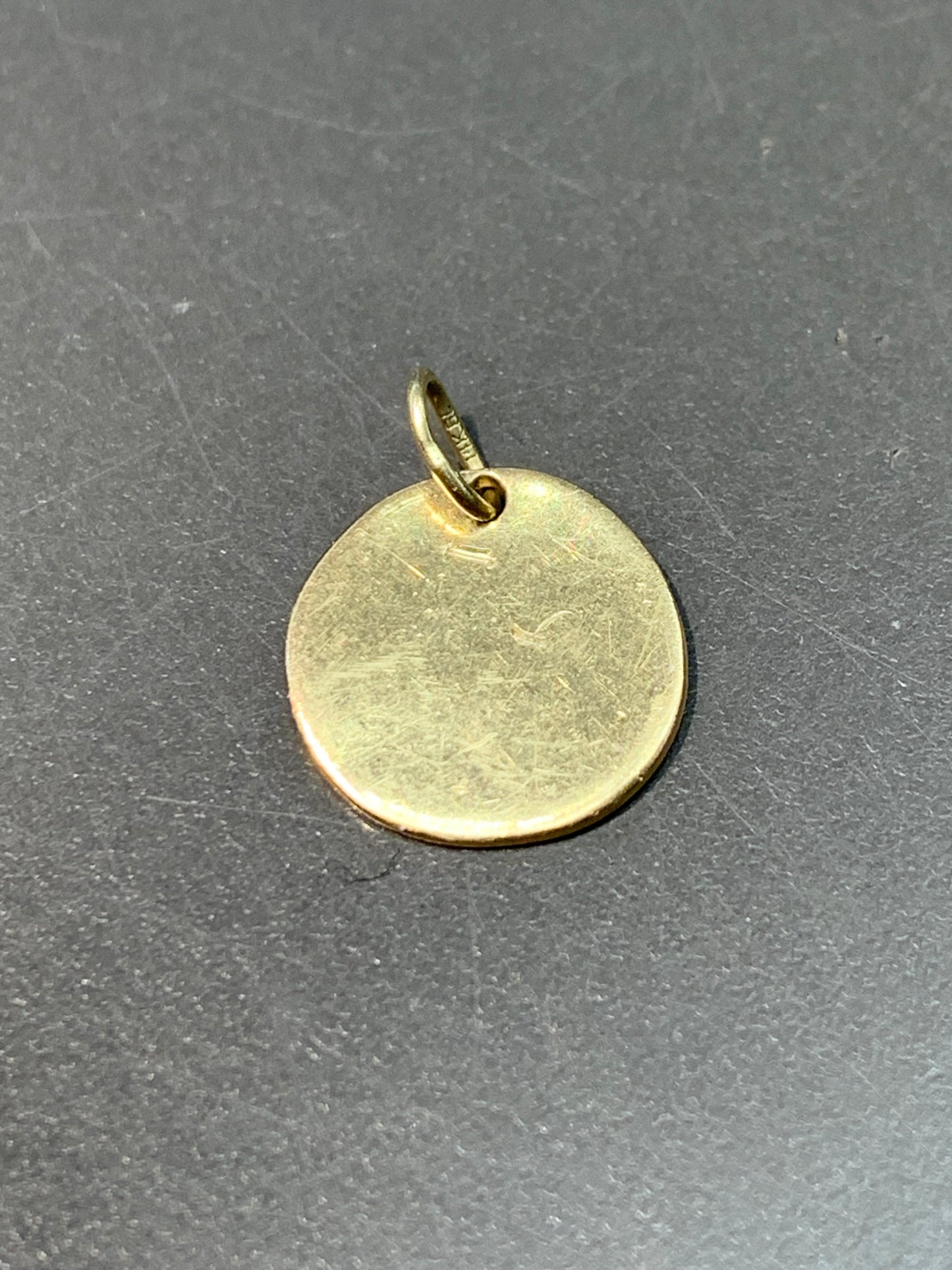 Vintage 14K Gold Stencil T Initial Charm Pendant