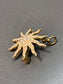 Victorian 14K Gold Seed Pearl Star Burst Pendant Brooch