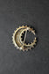 Victorian 15CT Gold Old Cut Diamond Crescent Brooch