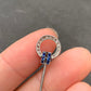 Reserved for Pannier Art Deco Platinum Sapphire Diamond Open Circle Stick Pin