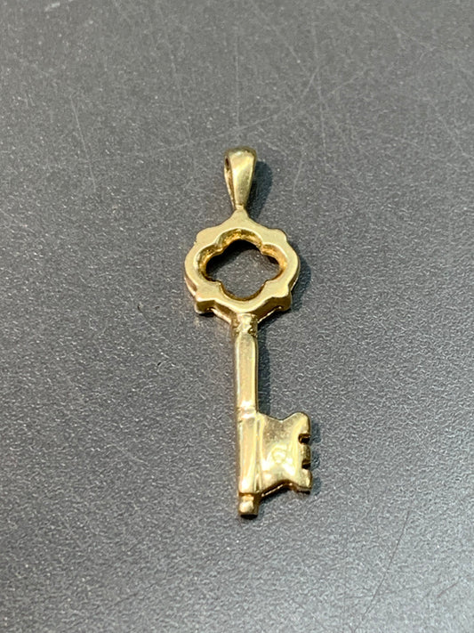 14K Gold Key Charm