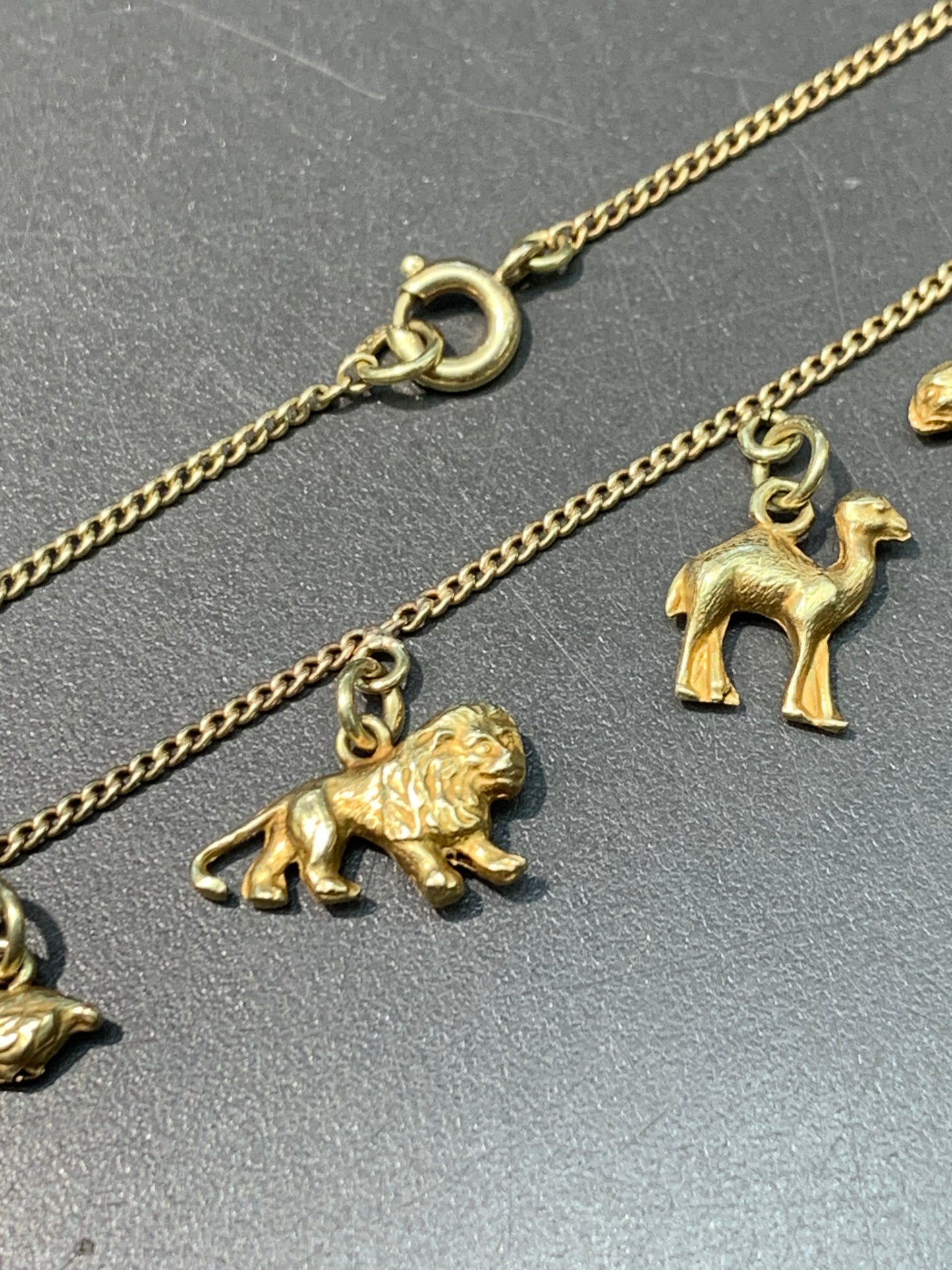 Vintage 14K Gold Animal Charm Bracelet