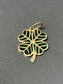 Vintage 14K Gold Enamel Four Leaf Clover Charm