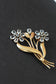 Tiffany & Co. Vintage 14k Gold Aquamarine Three Flower Brooch