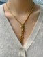 Retro 18K Gold Diamond Cut Popcorn Chain Tassel Necklace