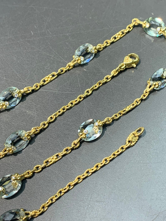 Judith Ripka 18K 黄金 0.40 CTW 双面钻石 Priolite Sautoir 项链