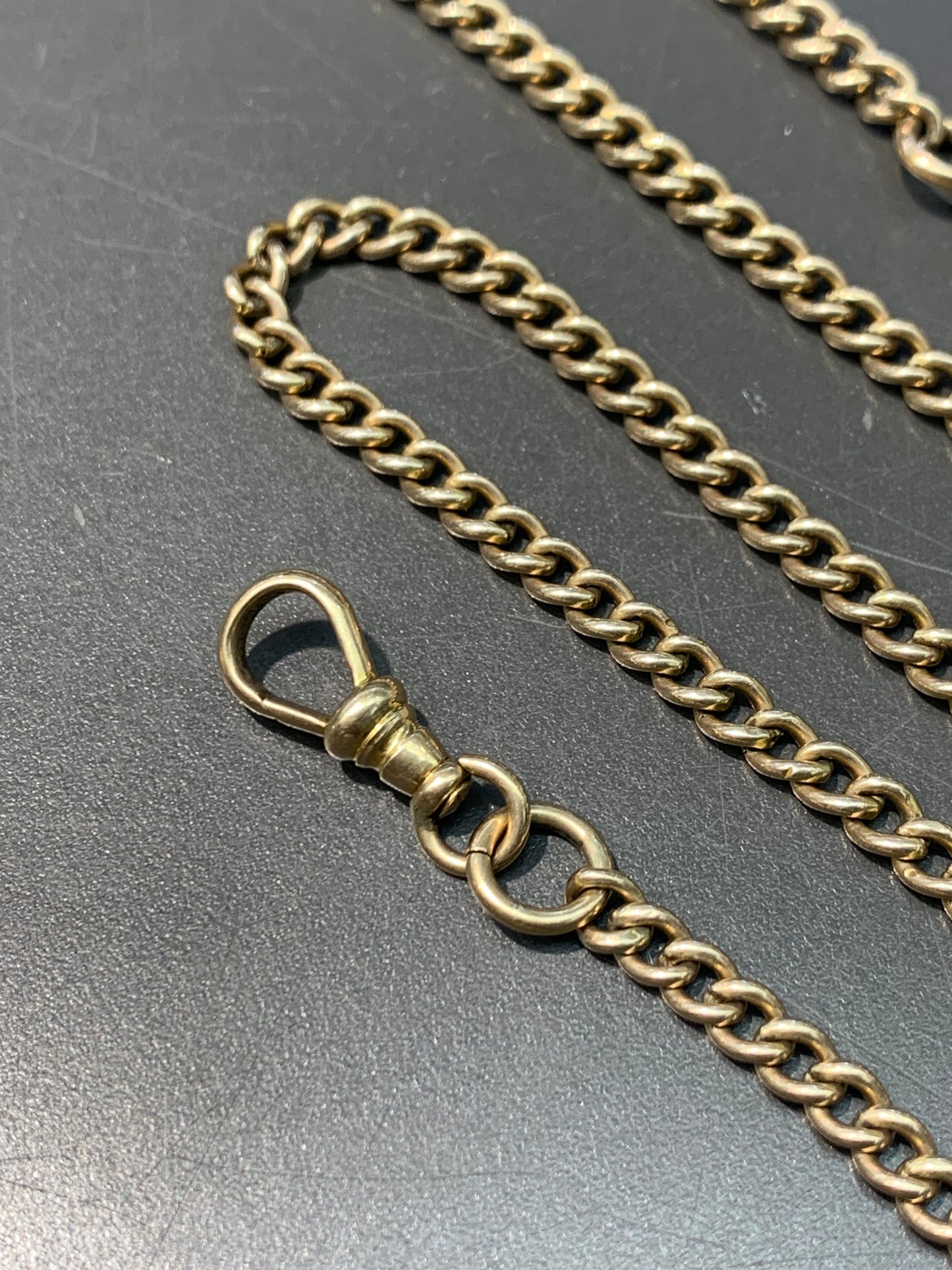 Vintage 14K Gold Albert Curb Link Chain