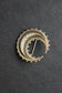 Victorian 15CT Gold Old Cut Diamond Crescent Brooch