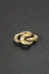 Art Nouveau 14K Gold Enamel Flower and Leafy Love Knot Brooch