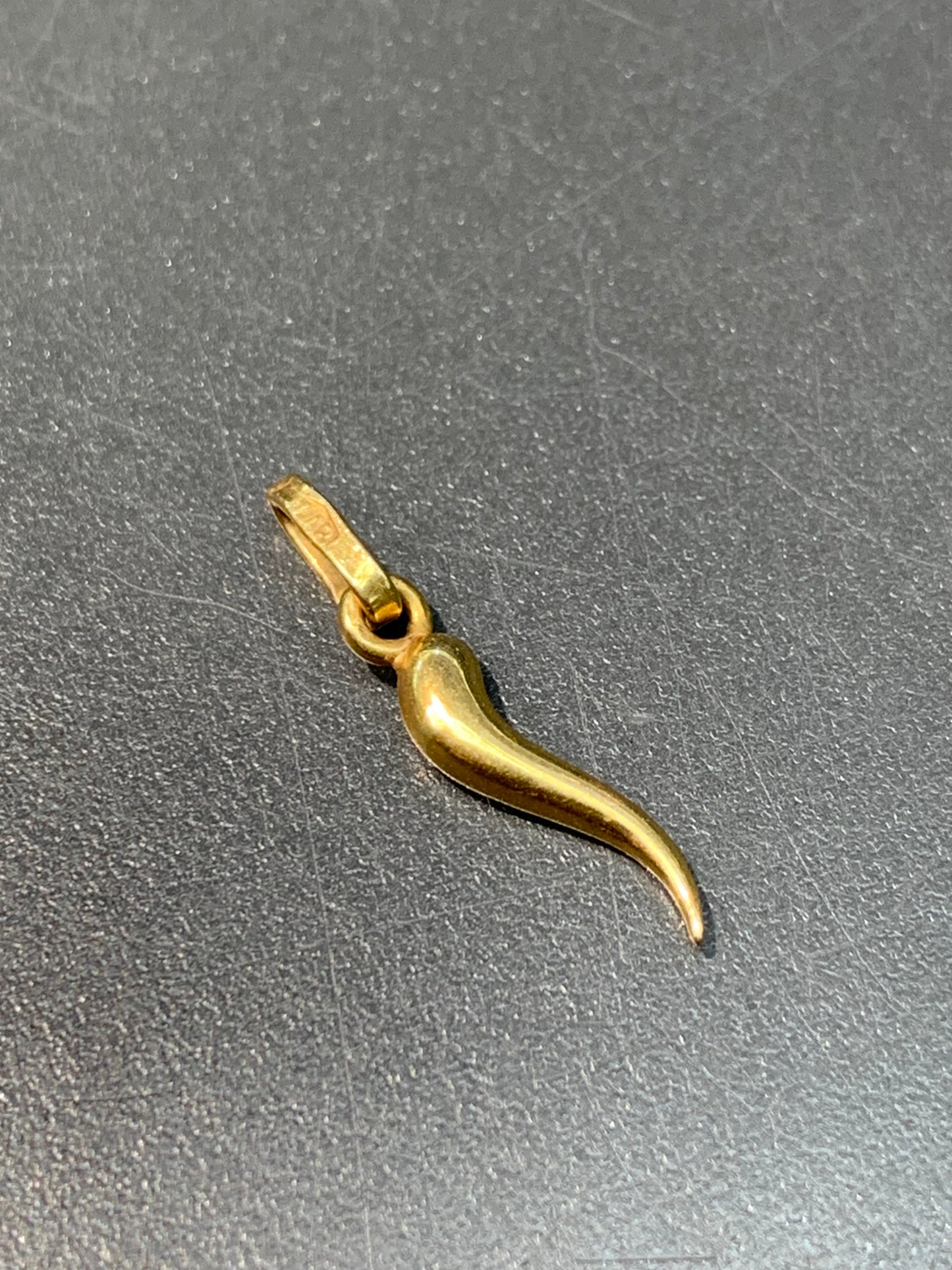 18K Gold Italian Horn Charm