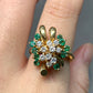 18K Gold Natural Emerald and 2.2 Carat Diamond Gold Cocktail Ring