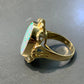 Vintage 18K Yellow Gold Natural Australian Opal And Diamond Ring