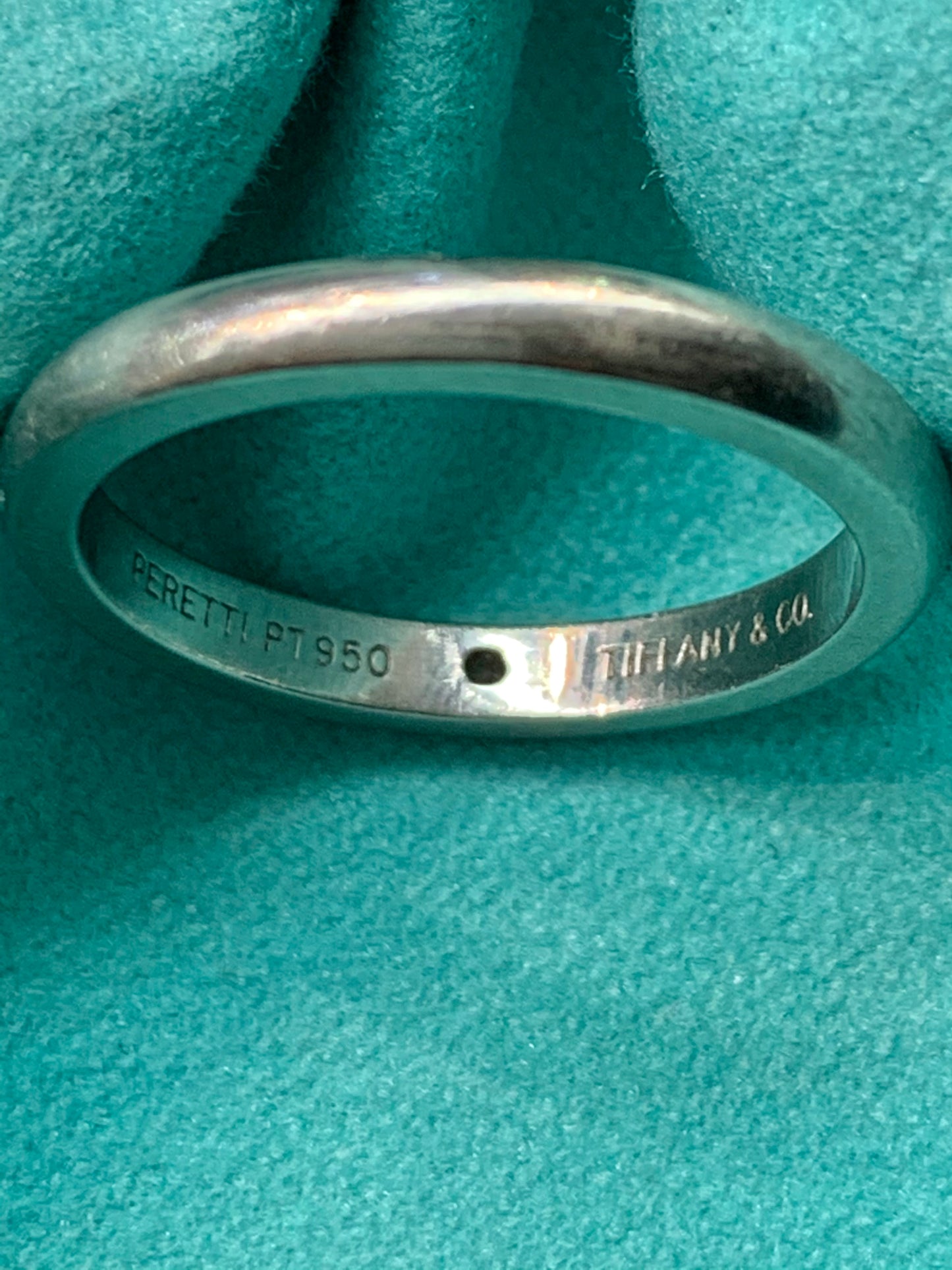 Tiffany & Co. Platinum Elsa Peretti Solitaire Diamond Band Ring Size 6