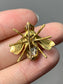 Vintage Herbert Rosenthal 18K Gold Diamond and Ruby Bee Brooch