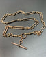 Victorian English 9K Rose Gold T-Bar Watch Chain Necklace