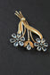 Tiffany &amp; Co. vintage 14k Gold Aquamarine Trois Fleurs Broche