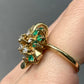 18K Gold Natural Emerald and 2.2 Carat Diamond Gold Cocktail Ring