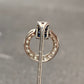 Reserved for Pannier Art Deco Platinum Sapphire Diamond Open Circle Stick Pin