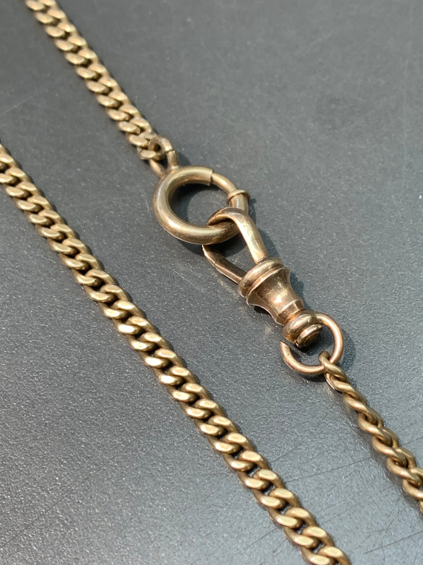 Vintage 14K Gold Curb Link Watch Chain 20”