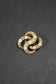 Art Nouveau 14K Gold Enamel Flower and Leafy Love Knot Brooch