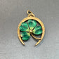 Vintage 14K Yellow Gold Enamel Four Leaf Clover Horse Shoe Charm