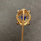 Art Deco Platinum Sapphire Diamond Square Stick Pin